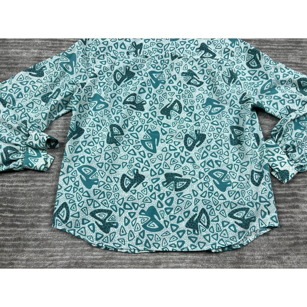 Vintage Pykettes Shirt Womens XL Green Button Up Longsleeve Casual - Picture 9 of 11